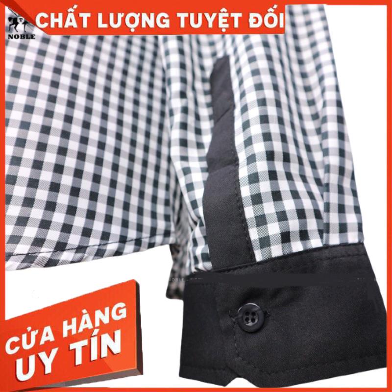 Set áo đầm sơmi đôi sọc caro trắng đen (Ảnh thật) Giá rẻ