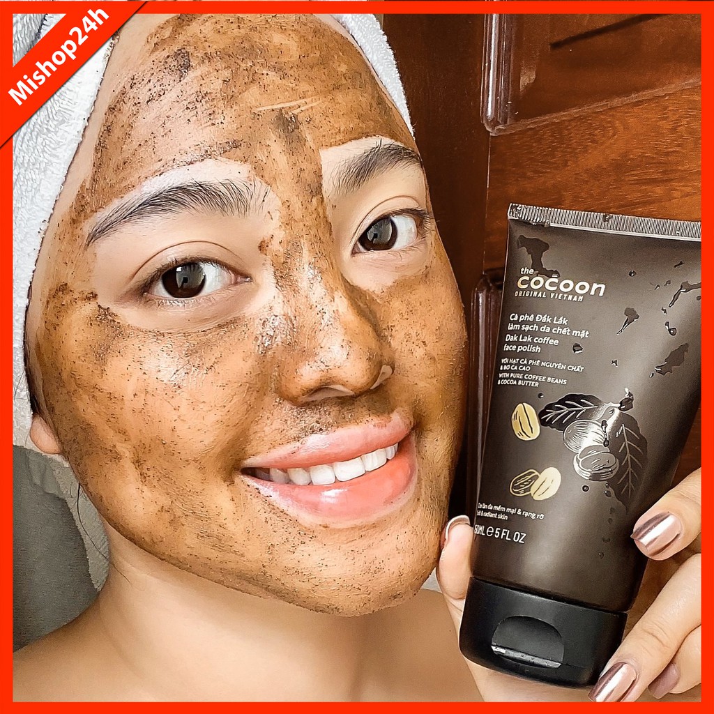 Tẩy da chết mặt Cocoon làm sạch tế bào chết dưỡng ẩm mềm mịn Cà phê Đắk Lắk 150ml