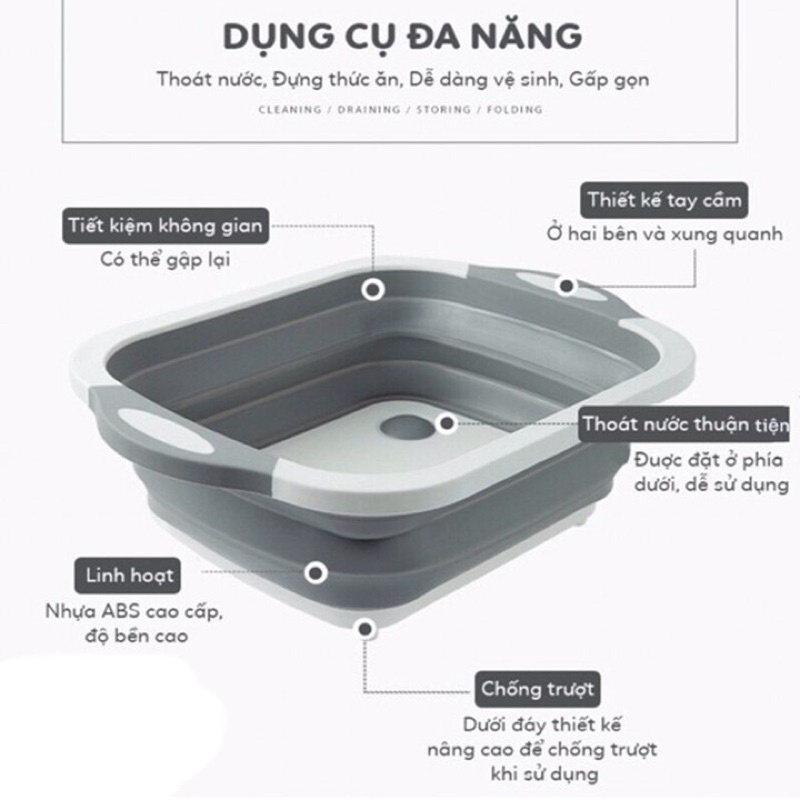 Chậu thớt   gấp  gọn  thông  min