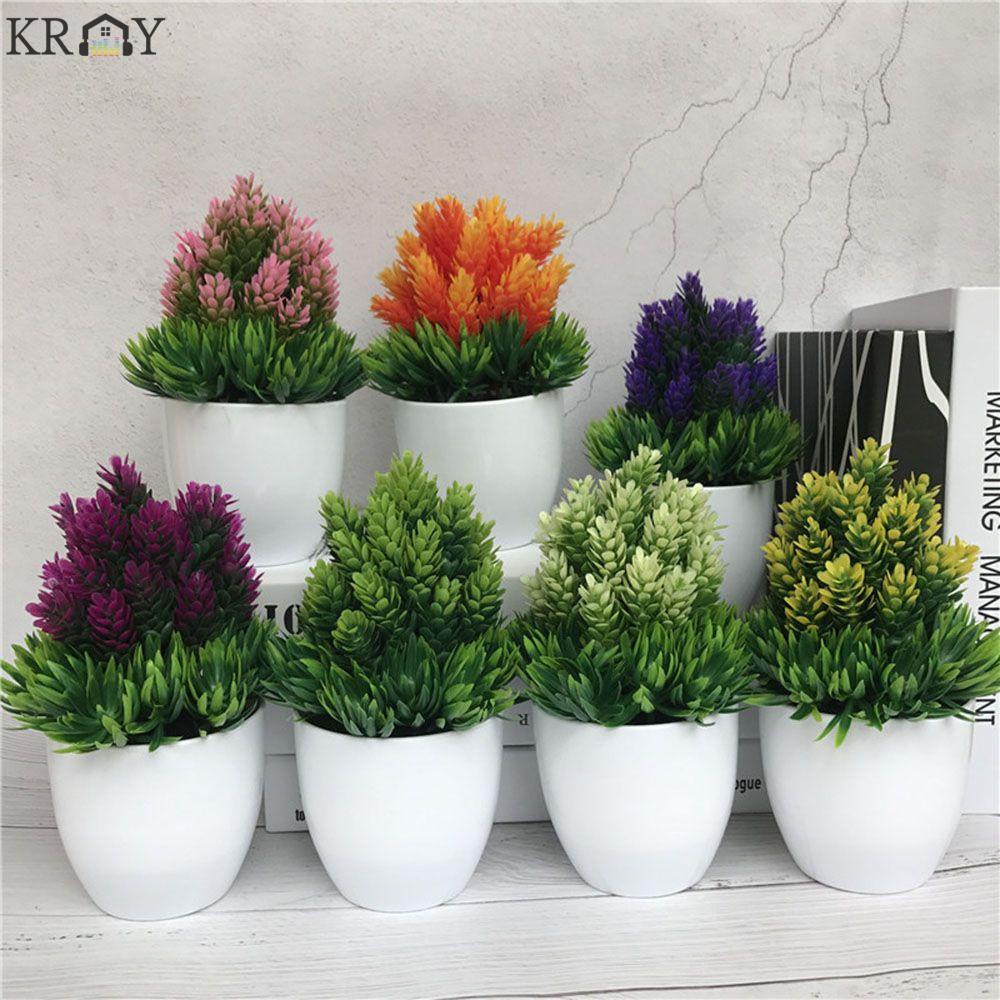 Chậu cây giả mini bằng nhựa nhiều màu dùng trang trí nhà cửa / tiệc cưới