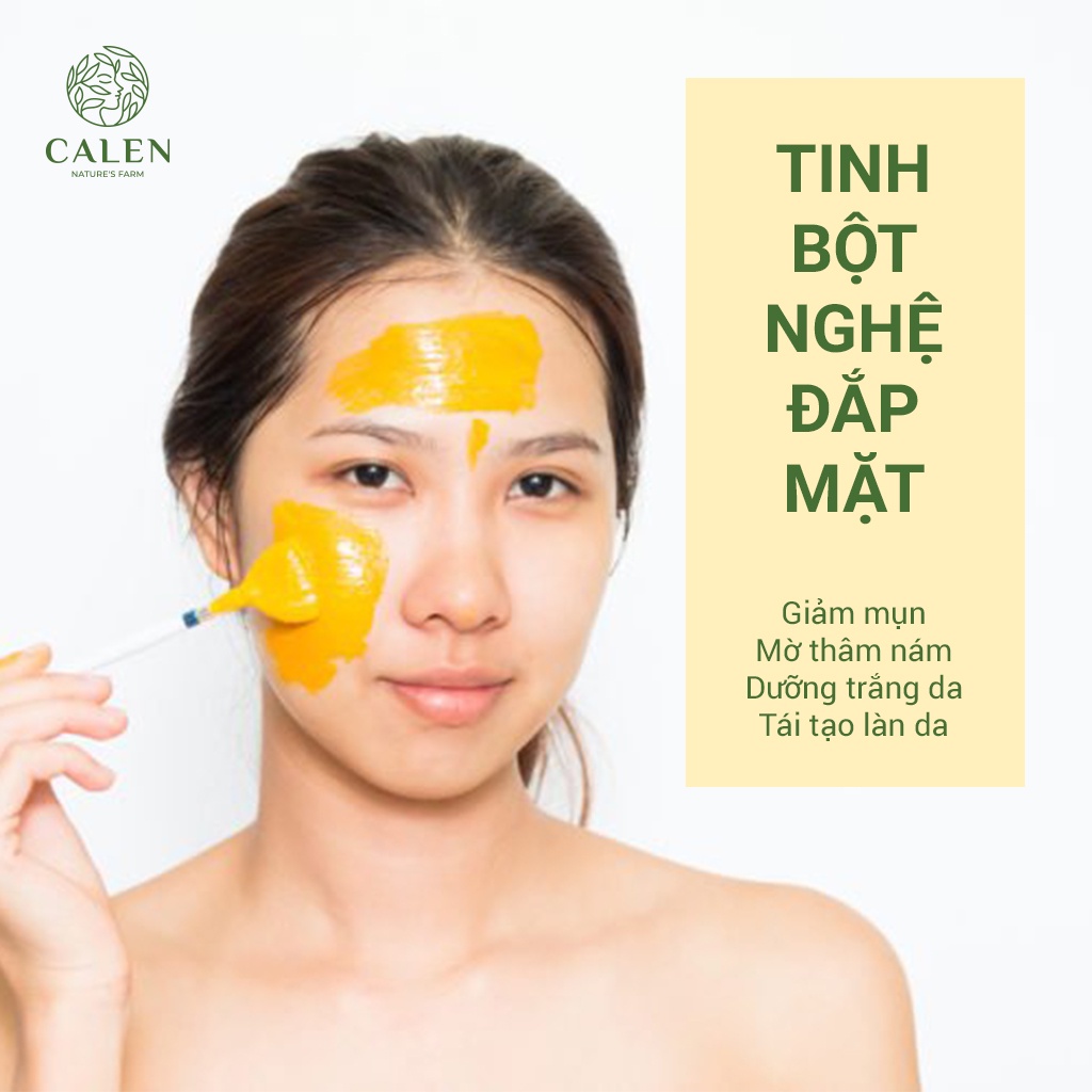 Mặt nạ nghệ , tinh bột nghệ trắng da Calen Herb Powder