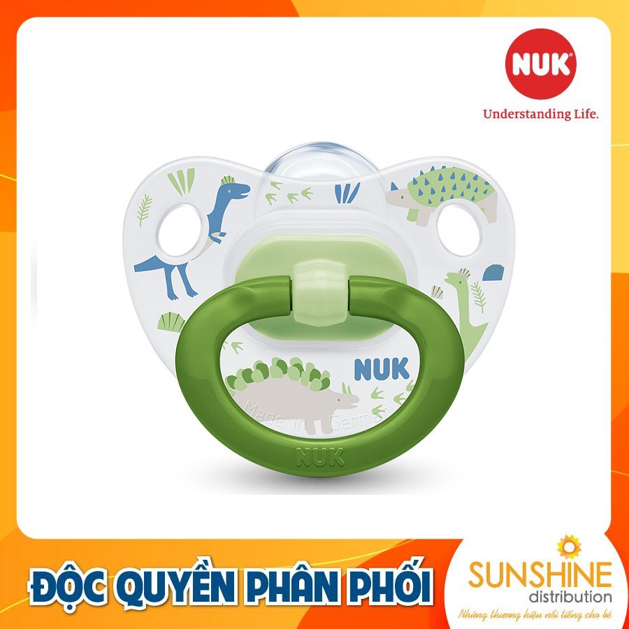 Bộ 2 ti giả NUK silicone Happydays 0-6m, 6-18m - Hàng cao cấp chính hãng