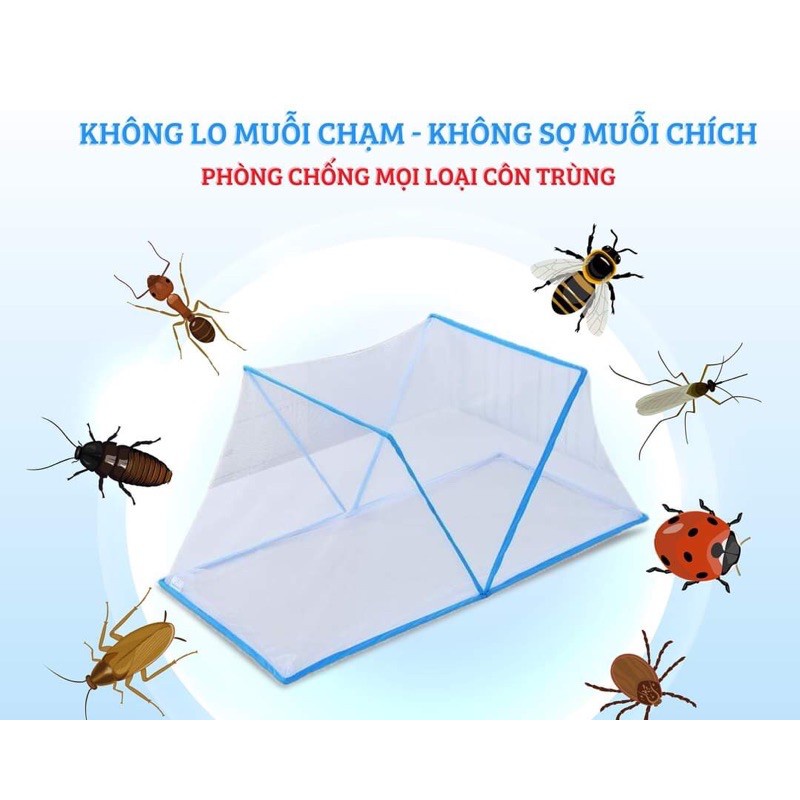 Màn xếp thông minh gâp gọn 1m.1.2m 1.4m 1.6 m 1.8 m 2x2.2m mùng chụp thông minh chống muỗi hàng việt nam chât lượng cao