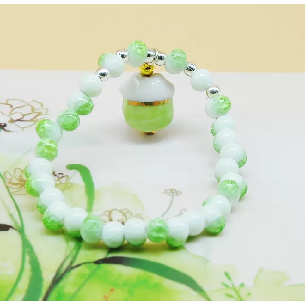 Vòng tay nữ dễ thương mèo thần tài may mắn Maneki neko vòng sứ - The Sóc's Jewelry