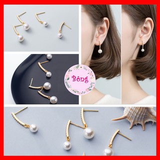 [Bạc 925] [B18] Bông tai bạc 925 Hạt Ngọc Tròn sang trọng