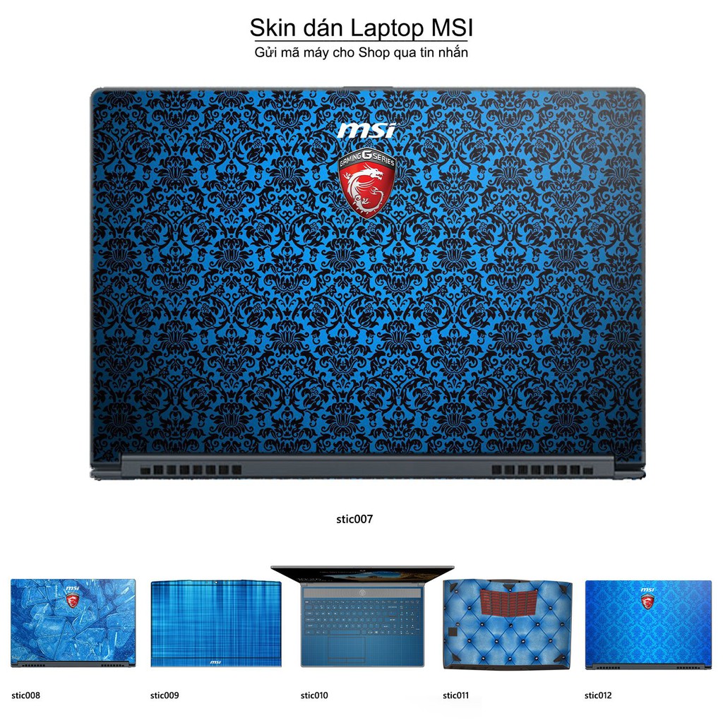 Skin dán Laptop MSI in hình Hoa văn sticker nhiều mẫu 2 (inbox mã máy cho Shop)