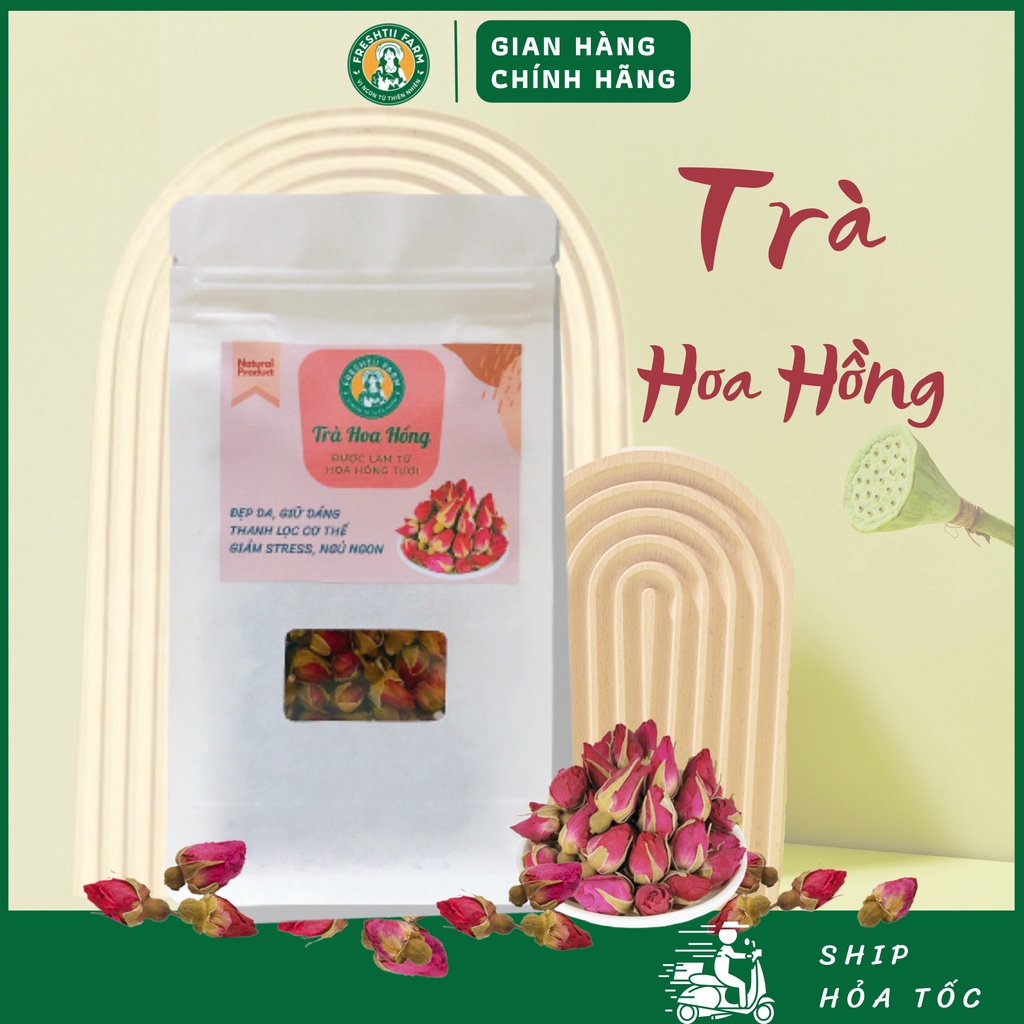 Trà Hoa Hồng Giúp Tăng Cường Miễn Dịch, Đẹp Da Và An Thần Thương Hiệu Freshtii Farm 100g