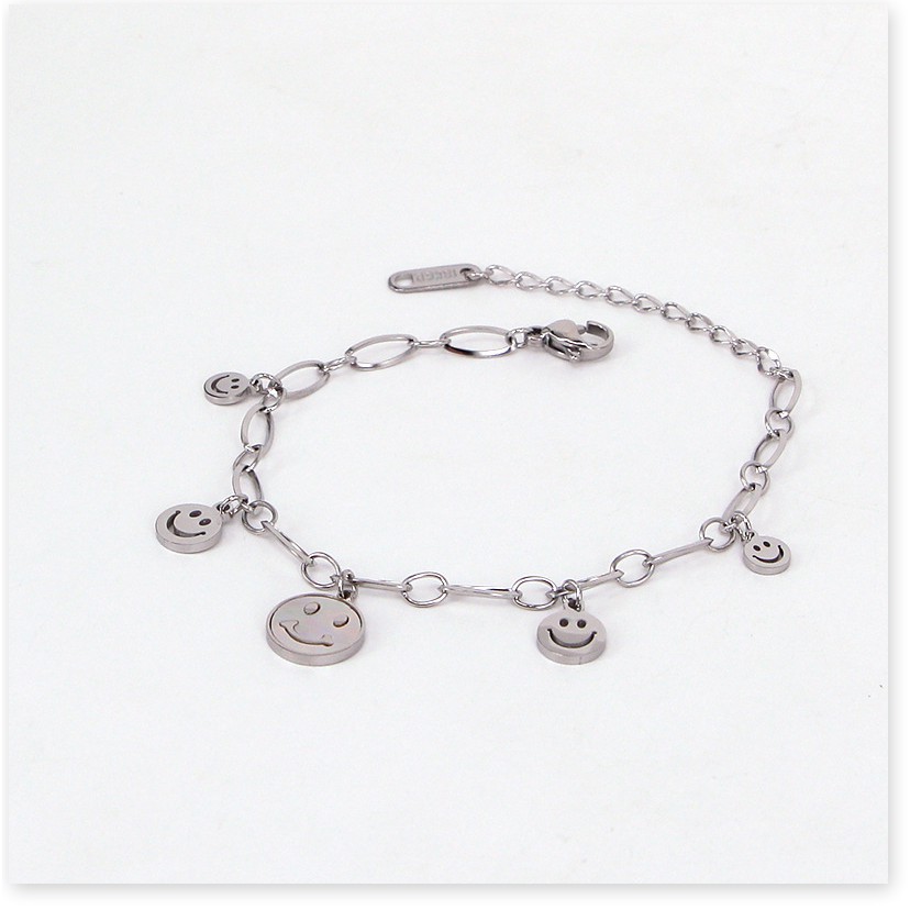 Vòng tay lắc tay nữ titan mặt cười H14-401 - CAM KẾT KHÔNG GỈ, KHÔNG BAY MÀU - BẢO HÀNH 12 THÁNG