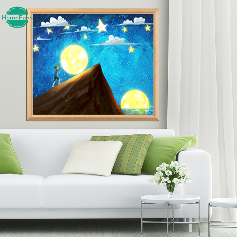 Bộ tranh đính đá tự làm 40x30cm 5D hình phong cảnh