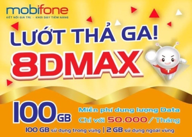 Sim Mobifone 4G đầu 090, 093 gói cước C50N, C90N và 8Dmax