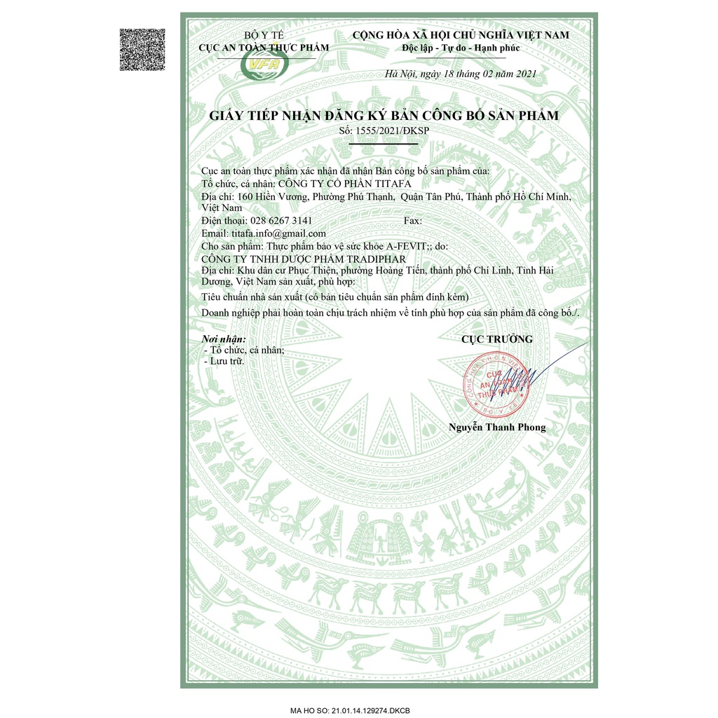 Viên uống bổ sắt A-FEVIT hộp 30 viên - Hỗ trợ cho người thiếu máu, mất máu, hoa mắt, chóng mặt, người xanh xao