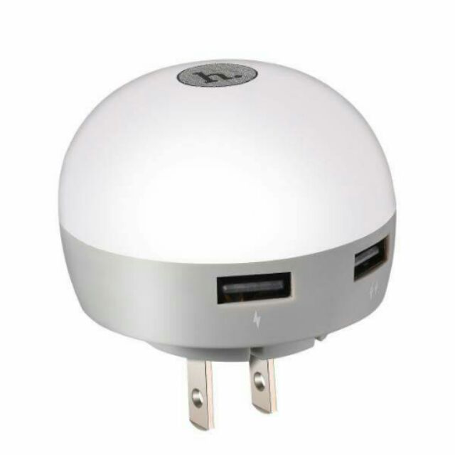 Cốc sạc 2 cổng kiêm đèn ngủ HOCO