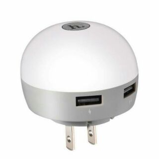 Cốc sạc 2 cổng kiêm đèn ngủ hoco