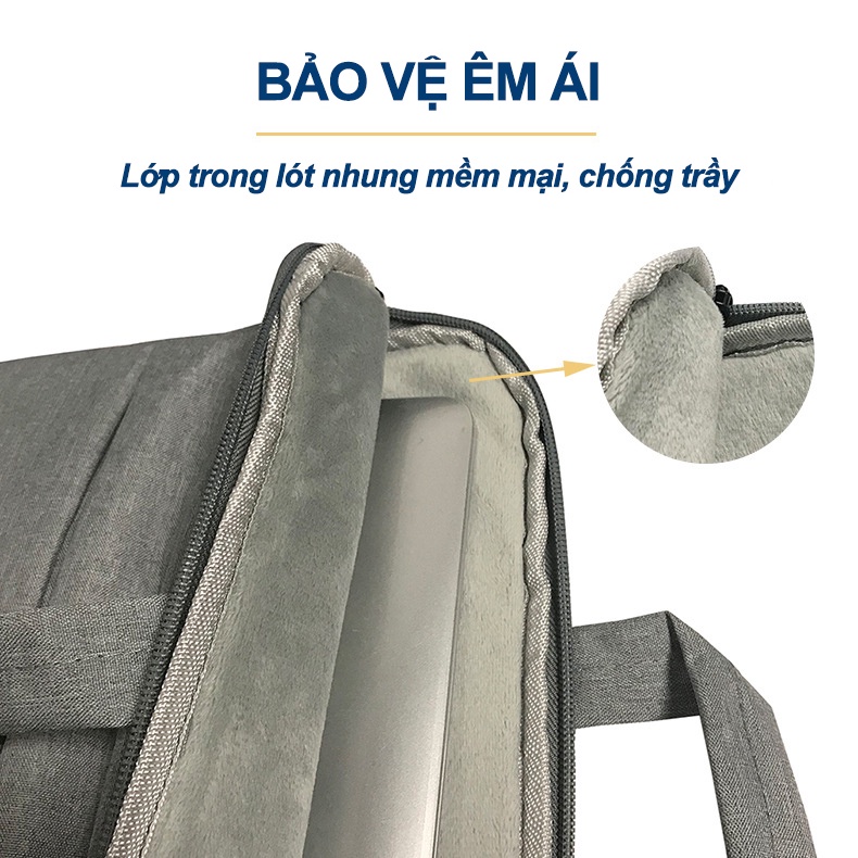 Túi Chống Sốc Laptop Cao Cấp Hạn Chế Thấm Nước 13 Inch, 16 Inch Nhiều Ngăn Chứa Tiện Lợi