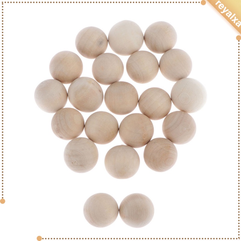 [Reyalxa] Set 10 Quả Bóng Tròn Bằng Gỗ Không Hoàn Thiện 3cm Làm Đồ Thủ Công - Túi