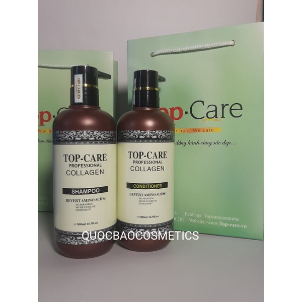 Cặp Dầu Gội Xả TOP CARE - ARGAN - OIL 970ML 500ML