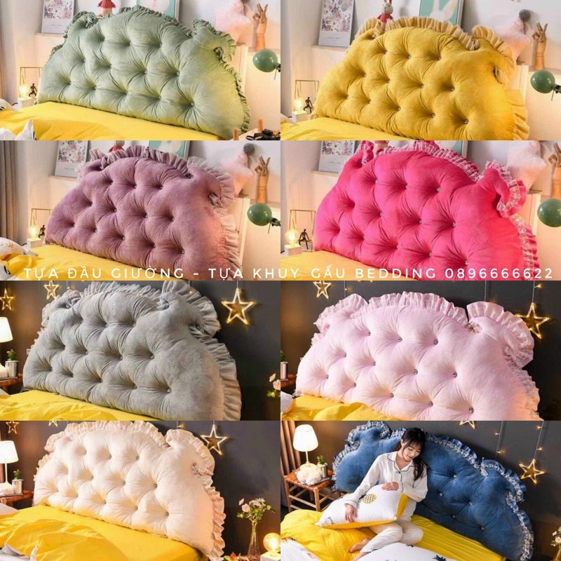 TỰA ĐẦU GIƯỜNG - TỰA TRANG TRÍ - TỰA KHUY- TỰA GIƯỜNG CÔNG CHÚA 2 size 1m6/1m8