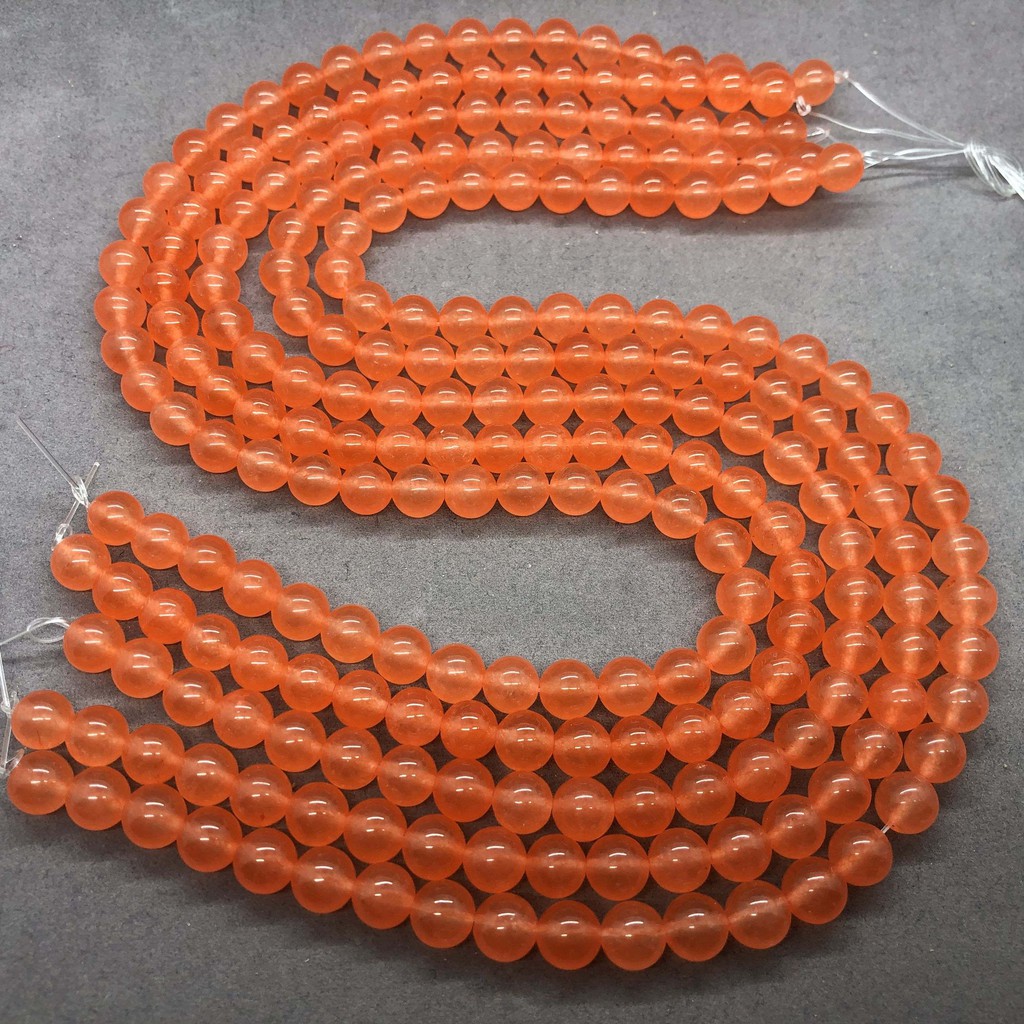 Chuỗi Hạt Đá Tự Nhiên 4-12mm Màu Cam Làm Vòng Đeo Tay Diy