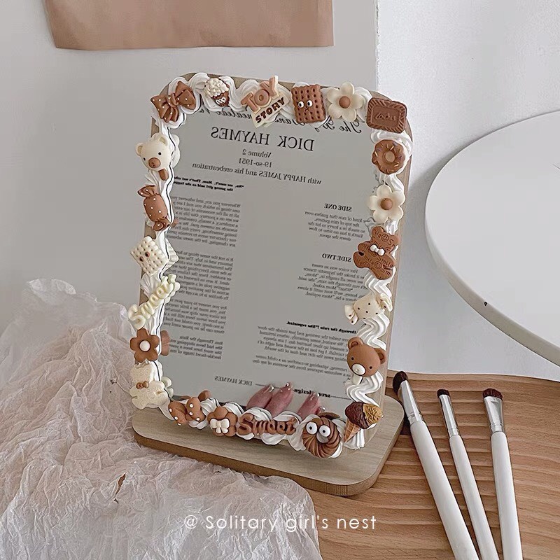 Gương tự trang trí handmade cute nhiều hình Có sẵn, gương DIY decor siêu xinh Order 2 tuần Trang Xuka