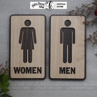 Bộ bảng gỗ Toilet Nam Nữ - Bảng toilet gỗ decor vintage dán cửa phòng nhà vệ sinh Men Women HiệuNhàK-TL15 - Hiệu Nhà K