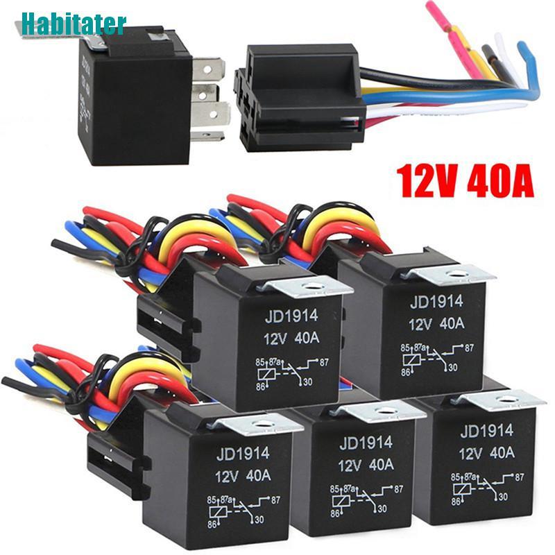 Rơ Le Ô Tô Chống Thấm Nước 12V 5Pin 40A 12V 5Pin Kèm Rơ Le