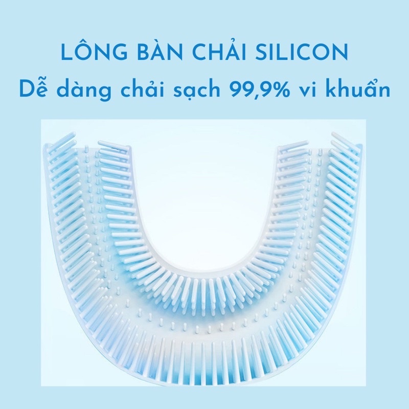 Bàn chải đánh răng chữ U cho bé từ 2 tuổi đến 12 tuổi chất liệu silicon an toàn khi sử dụng