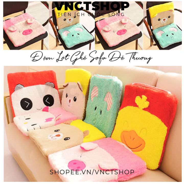 Đệm lót ghế sofa gỗ cho văn phòng, nệm ngồi phòng khách hình vuông cute dễ thương