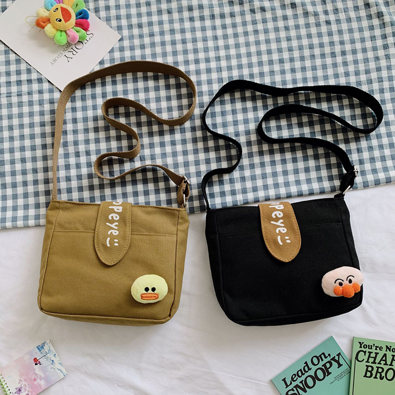 Túi Vải Canvas Đeo Chéo Phong Cách Hàn Quốc Dành Cho Nữ JP5