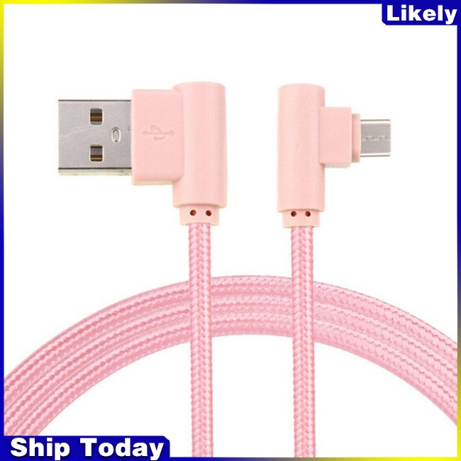 Dây Cáp Sạc Type-c USB Dây Nylon Bện Chữ L Cho Android Xiaomi micro