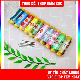 Combo 10 cuộn chỉ và 10 cây kim may siêu tiết kiệm