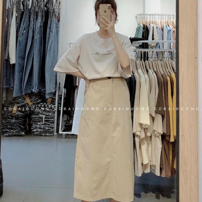 Chân Váy dài Ulzang KaKi Siêu Trẻ Trung Cá Tính xuongmaykimnien-205 | BigBuy360 - bigbuy360.vn