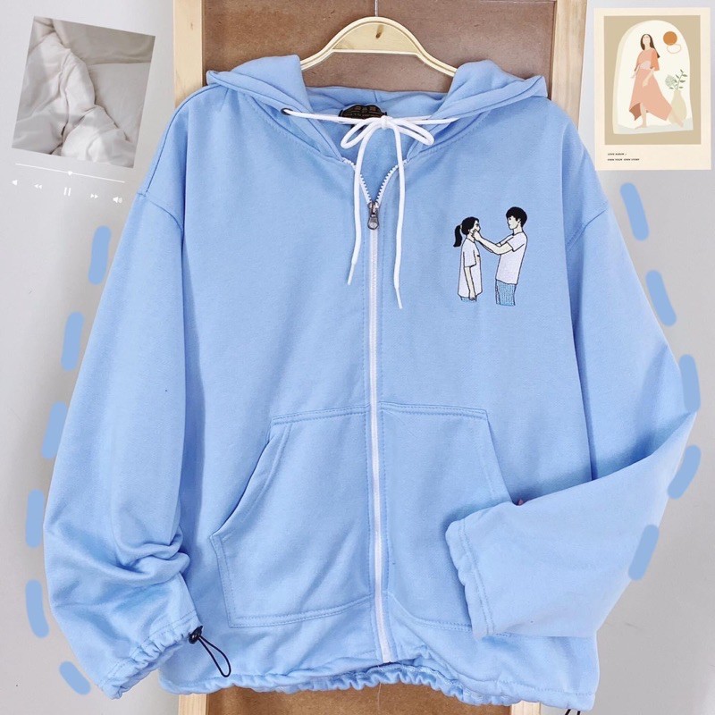 Áo khoác Hoodie Zip LoveMint/ Blue Nam nữ Unisex  Jaystoree