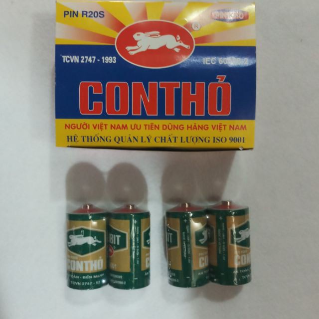 Pin Đại, Pin Con Thỏ Vỉ 2 Viên 1.5V Chính Hãng Size Đại RABBIT