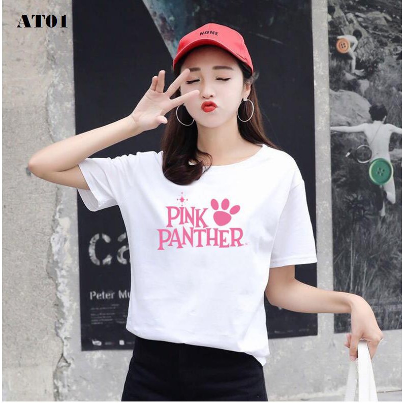 Áo thun nữ Cotton co giãn 4 chiều họa tiết hoạt hình dễ thương Pink AT02