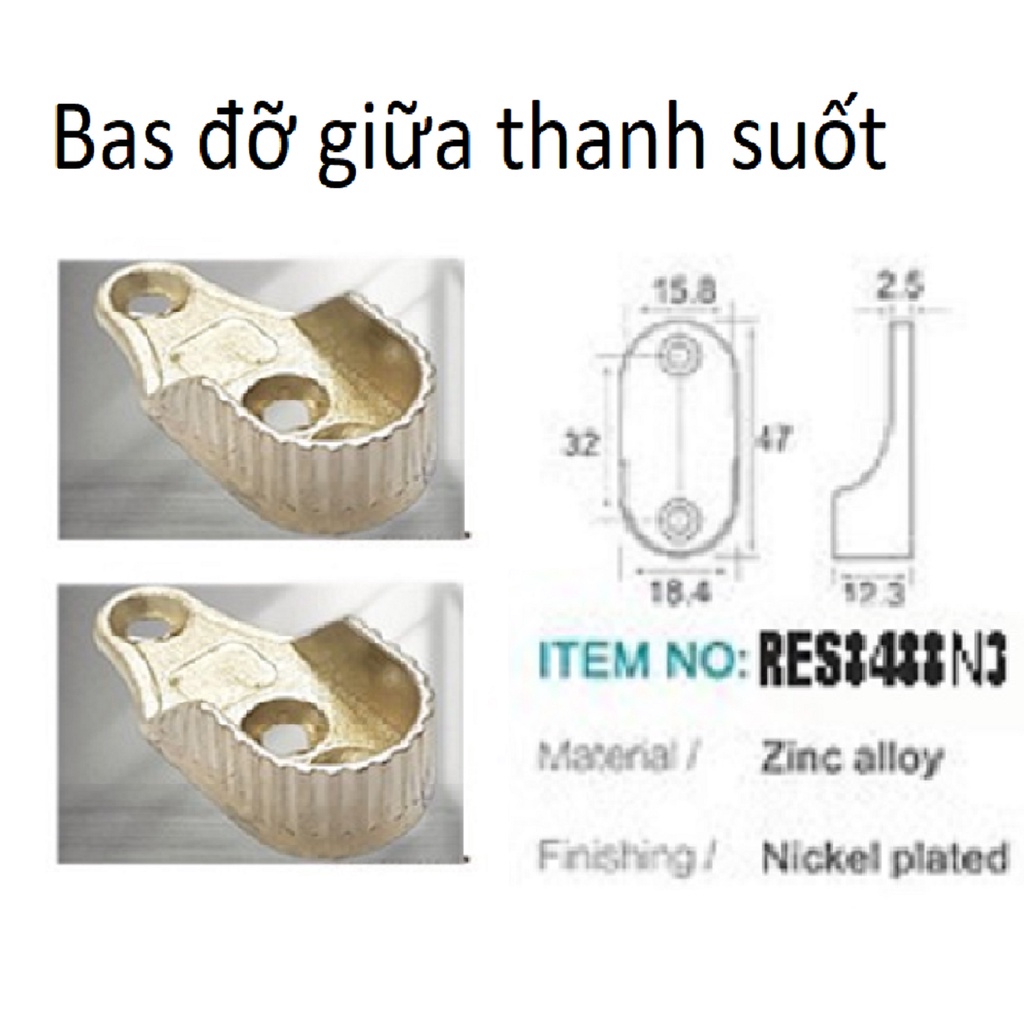 Pát đỡ thanh treo áo RES8488N3