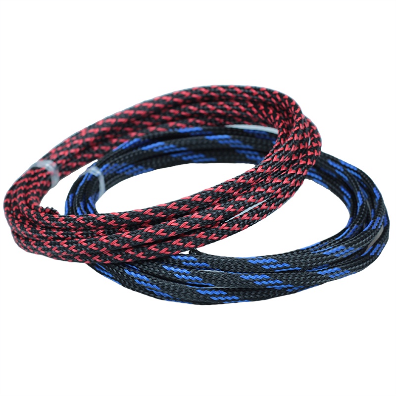 5/20M  3mm Braided Expandable Sleeve PET Tight Wire Wrap High Density Insulated Cable Harness Line Protector Cover Sheath Cuộn Dây Quấn Bảo Vệ Dây Cáp Co Giãn