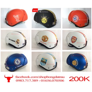 Mũ bảo hiểm  - các câu lạc bộ bóng đá Manchester, Arsenal, Chelsea, Barca, Real, Liverpool - Trâu shop
