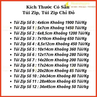 100 gam túi zip viền đỏ số 10 !