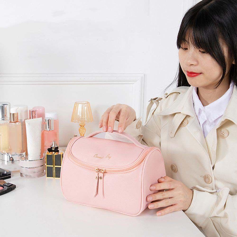 JARRED Túi Đựng Đồ Trang Điểm Bằng Da PU Chống Nước Sức Chứa Lớn Họa Tiết Đá Hoa Cương Đa Năng Phong Cách Vintage