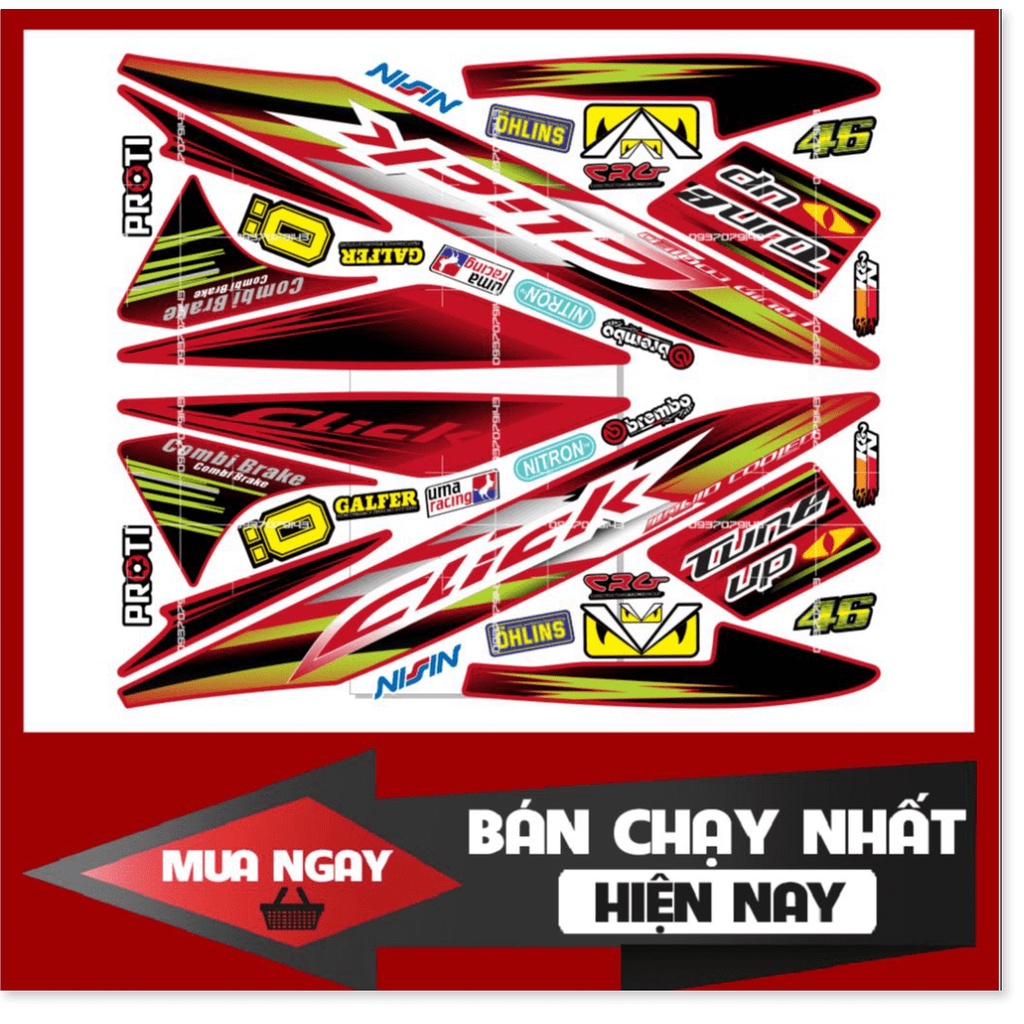 ( Quí khách vui lòng mang ra tiệm cho thợ dán ) Tem click 110 đỏ