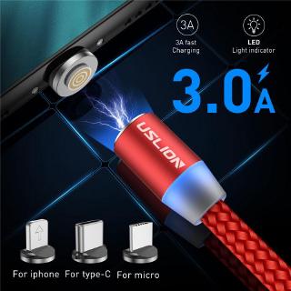 Dây cáp micro usb type - c từ tính sạc nhanh 3a dài 1m dành cho iphone