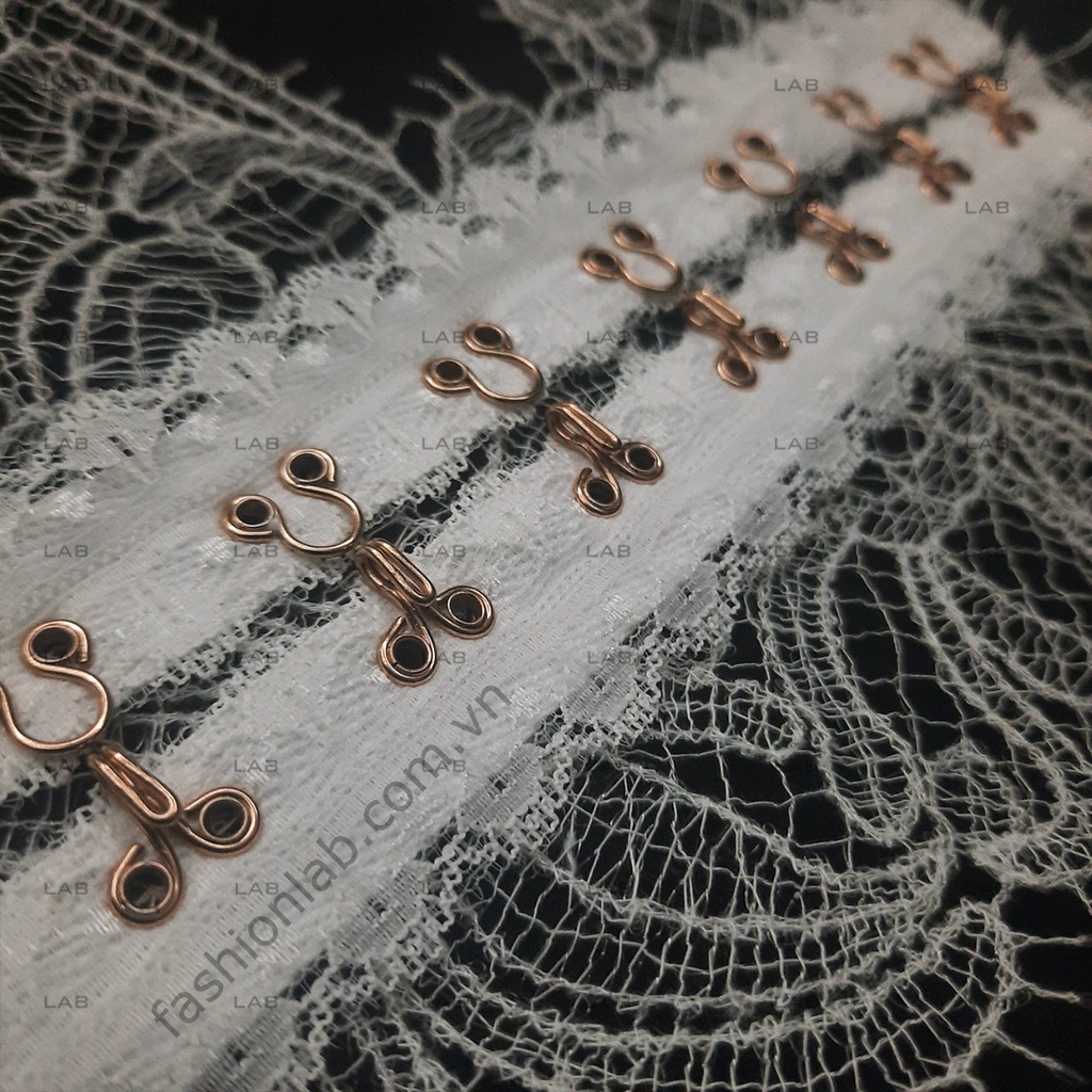 Dây móc cài dải liền móc đồng viền ren  #0202