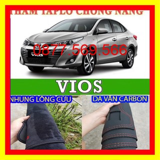 Thảm taplo toyota vios 2008-2009-2010-2011-2012-2013-2014-2015-2016-2017-2018-2019-2020-2021 da-nhung lông cừ