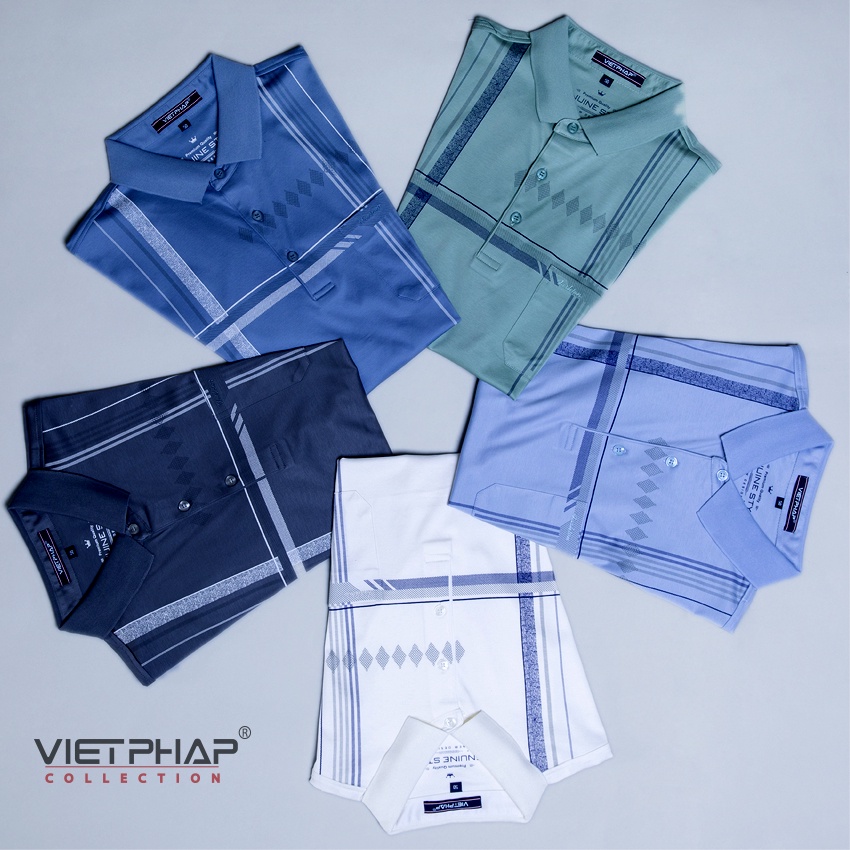 Áo Thun Polo Nam VIET PHÁP / có túi chất vải thun Cotton Lạnh /  thấm hút mồ hôi / siêu mát 31774