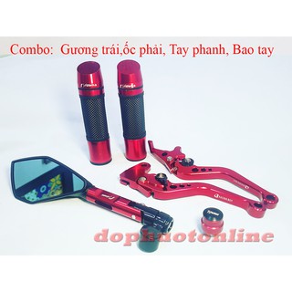 Combo: 1 Gương trái  + 1 ốc chân gương phải  + bao tay  + tay phanh Rizoma <DPOL>