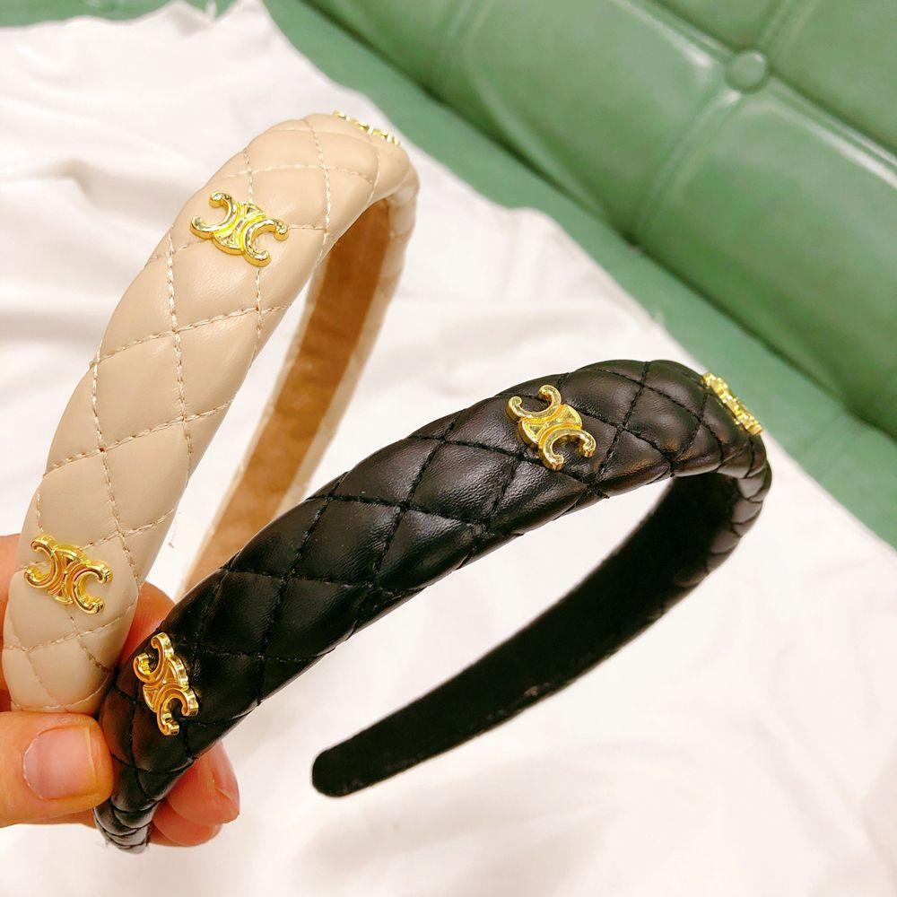 Băng Đô Cài Tóc Bằng Xốp Pu Họa Tiết Kẻ Ô Phong Cách Hàn Quốc Sang Trọng