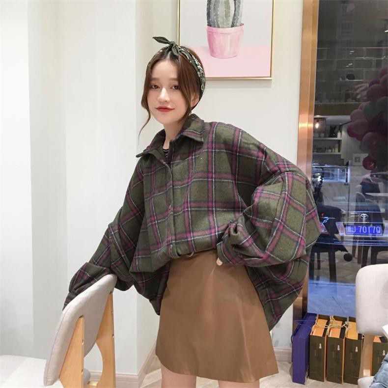 ​ sơ mi ulzzang, sơ mi kẻ caro ulzzang, sơ mi form rộng ulzzang