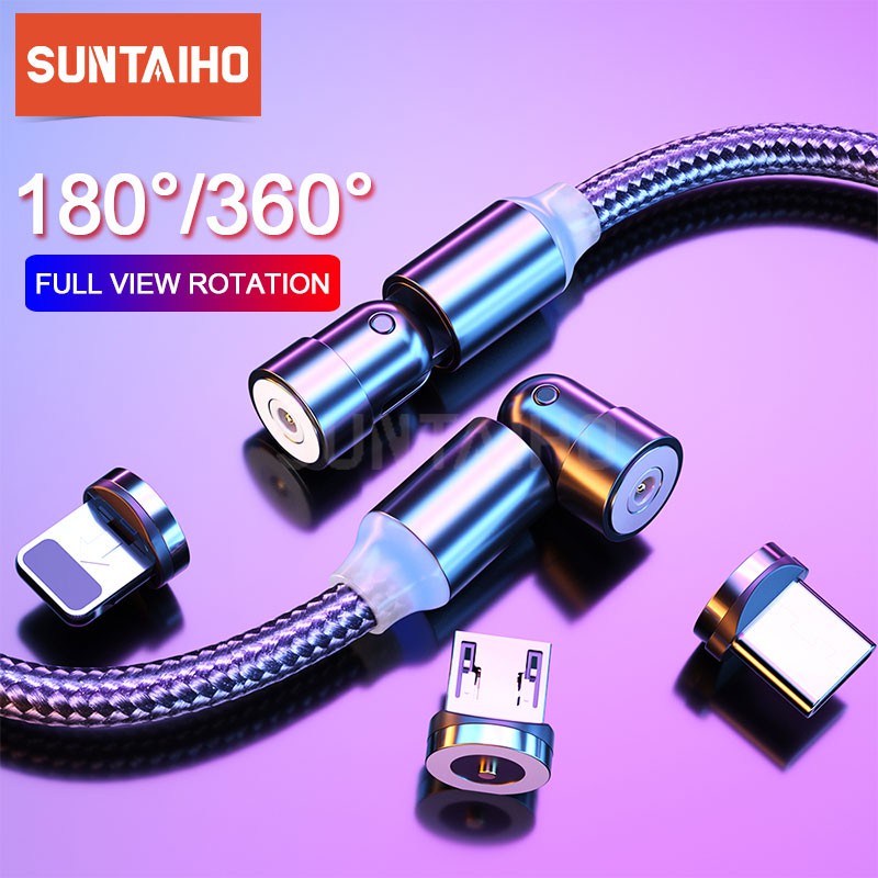 Dây Cáp Sạc Nhanh Suntaiho Xoay 540º Hỗ Trợ Cổng USB Type C/Lightning iPhone 12Pro Max 12 mini IOS/Android Micro 2M | BigBuy360 - bigbuy360.vn