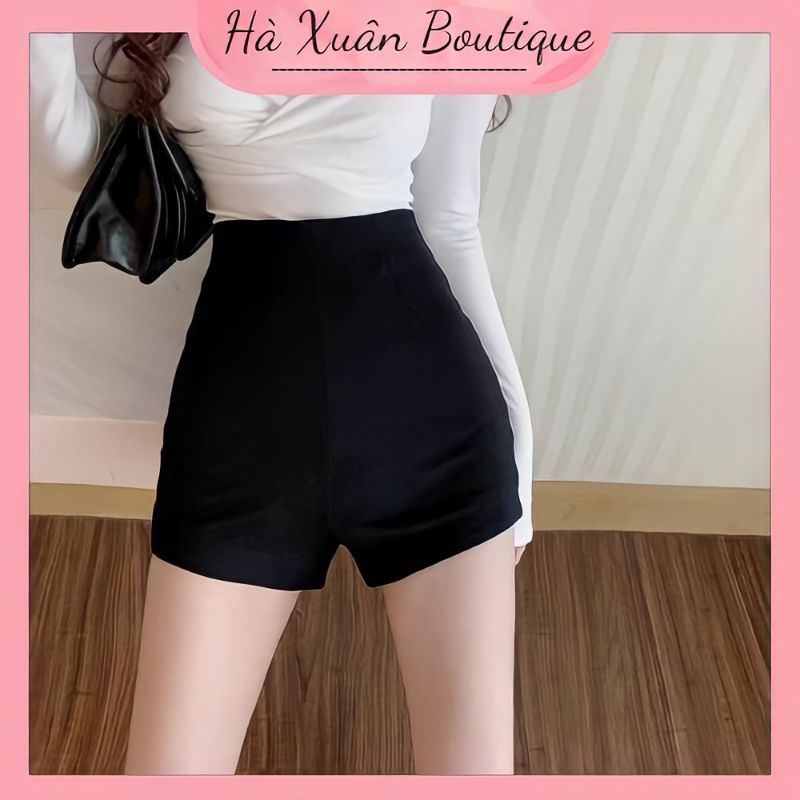 Quần Short Nữ Cạp Cao Khoá Kéo Mặc Siêu Tôn Dáng 🥰 Quần Sooc Vải Cạp cao Siêu Tôn Dáng