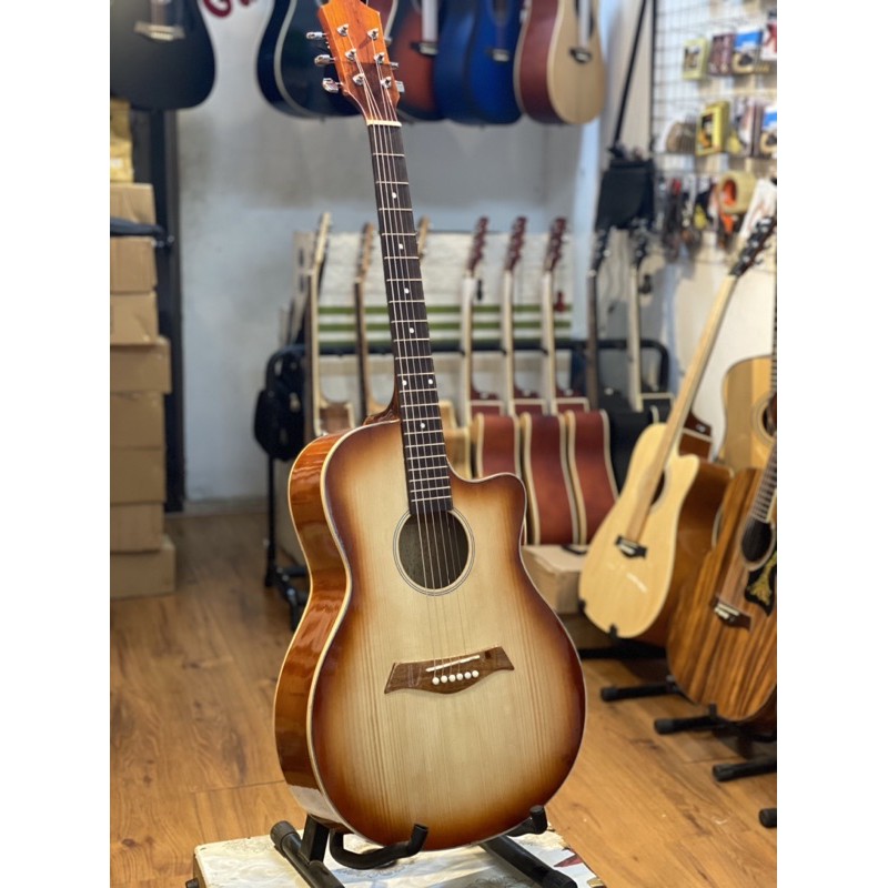 Guitar Acoustic ET01 có ty chỉnh cong cần - Phân phối chính hãng tại Guitar Mạnh Linh